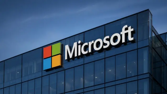 Ilustrasi menampilkan gedung kantor Microsoft sebagai representasi perusahaan teknologi global yang melakukan restrukturisasi organisasi.