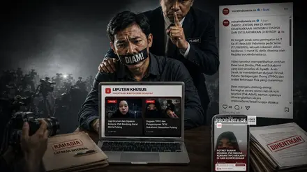 Ilustrasi pembungkaman PERS terkait berita Viral tentang dugaan Tindak Pidana Perdagangan Orang (TPPO)