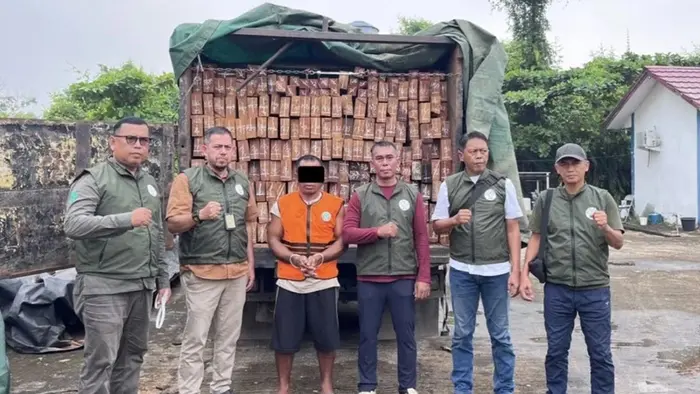 Petugas Gakkum amankan barang bukti kayu ilegal