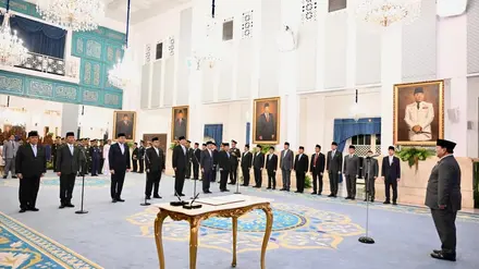 prabowo lantik wakil menteri di reshuffle ke-8