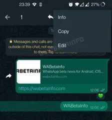 WhatsApp Uji Coba fitur "edit" Untuk Pesan Terkirim
