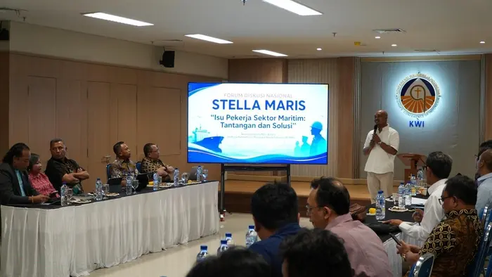 Forum diskusi nasional membahas perlindungan pekerja laut pasca ratifikasi Konvensi ILO Nomor 188 melalui Perpres Nomor 25 Tahun 2026.