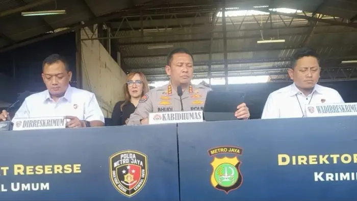 Tangkapan Layar Konferensi Pers Polda Metro Jaya.