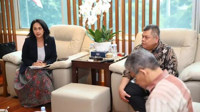 Wakil Menteri Pelindungan Pekerja Migran Indonesia (P2MI) Christina Aryani di Kantor BPKP