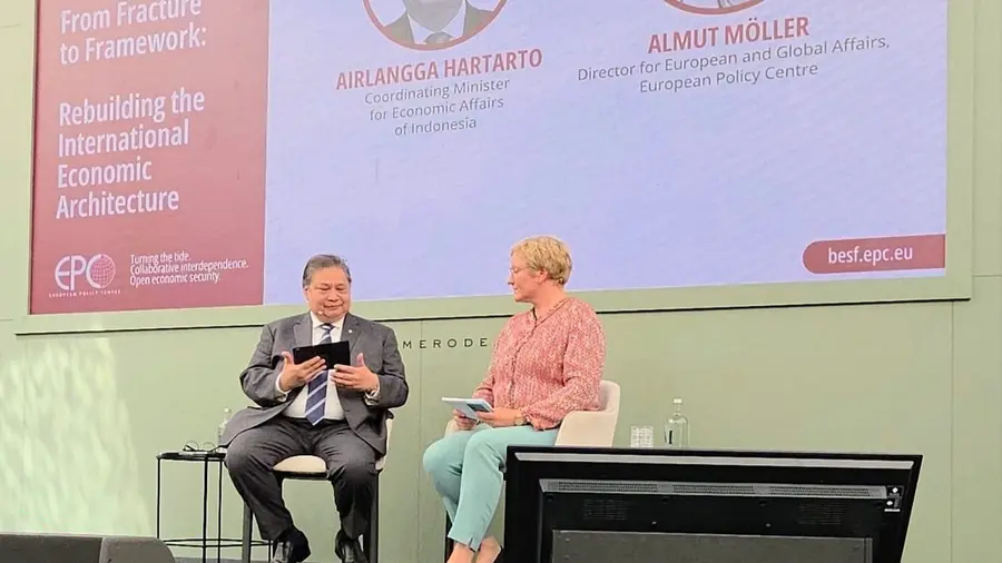 Menteri Koordinator Bidang Perekonomian Airlangga Hartarto berbicara dalam Brussels Economic Security Forum 2026 di Belgia. Menteri Koordinator Bidang Perekonomian Airlangga Hartarto berbicara dalam Brussels Economic Security Forum 2026 di Belgia.