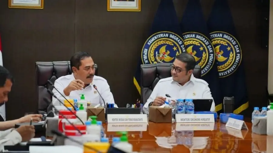 Menteri Imigrasi dan Pemasyarakatan Agus Andrianto bertemu Menteri Ekonomi Kreatif Teuku Riefky Menteri Imigrasi dan Pemasyarakatan Agus Andrianto bertemu Menteri Ekonomi Kreatif Teuku Riefky