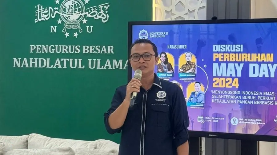 Presiden Konfederasi Sarikat Buruh Muslimin Indonesia (Sarbumusi) Irham Ali Saifuddin Presiden Konfederasi Sarikat Buruh Muslimin Indonesia (Sarbumusi) Irham Ali Saifuddin