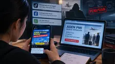 Tawaran kerja ke luar negeri melalui media sosial dan situs daring yang berpotensi menjadi pintu masuk perdagangan orang.