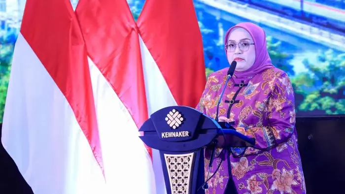 Direktur Jenderal Pembinaan Hubungan Industrial dan Jaminan Sosial Tenaga Kerja (PHI-JSK) Kemnaker Indah Anggoro Putri