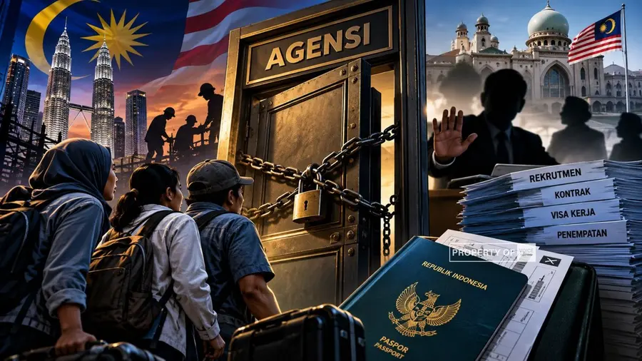Pintu Tunggal Agensi Menyekat Pelindungan Pekerja Migran di Malaysia Ilustrasi tentang "Pintu Tunggal Agensi Menyekat Pelindungan Pekerja Migran di Malaysia