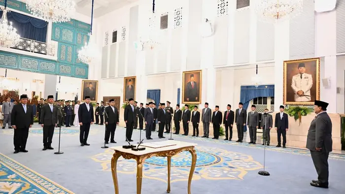 prabowo lantik wakil menteri di reshuffle ke-8