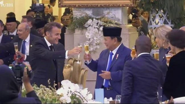 Istana Klarifikasi Minuman Saat Prabowo Toast dengan Macron